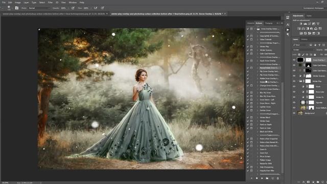 How to Add Snow + Turn your Image from Summer to Winter in Photoshop смотреть онлайн