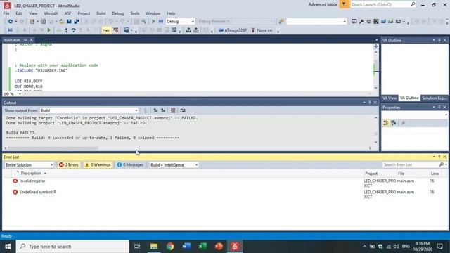 Getting Started with ATMEL Studio 7.0 || Building and Debugging Assembly Code for ATMEGA 328P смотреть онлайн