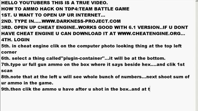 How To Ammo Hack On Tdp4:Team Battle With Cheat Engine 6.1 HD смотреть онлайн