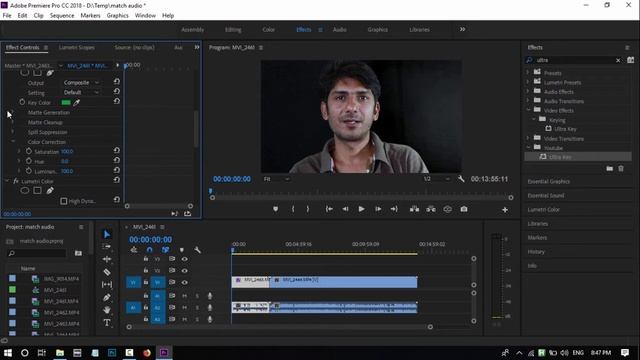 Perfect Green Screen Effect Tutorial In Premiere Pro CC | How To Chroma Key (Ultra Key) смотреть онлайн