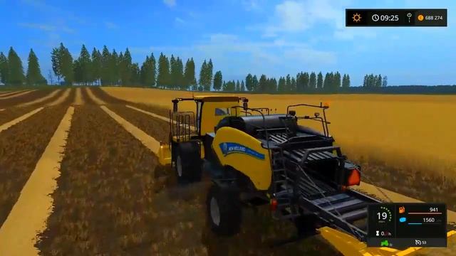 Farming Simulator 2017. мод пресс подборщик NEW HOLLAND SELF PROPELLED BALER . смотреть онлайн
