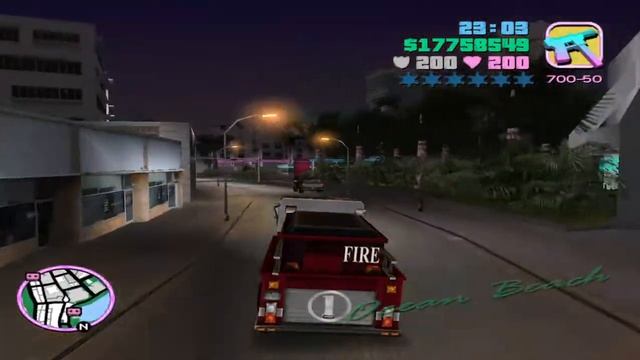 GTA Vice City - Driving a Firetruck until Wasted! смотреть онлайн
