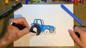 The Blue tractor and ladybug |interactive drawings  *синий трактор и насекомые  !  для детей