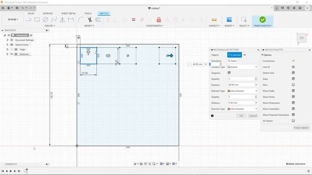 Fusion 360: How to use the Rectangular Pattern tool смотреть онлайн