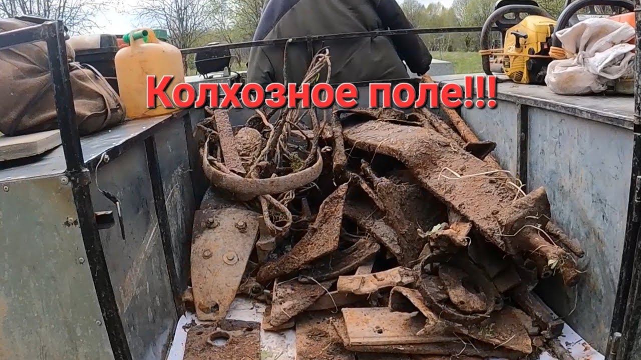 Траки,лемеха.Копаем на колхозном поле.Металлокоп на каракате. смотреть онлайн