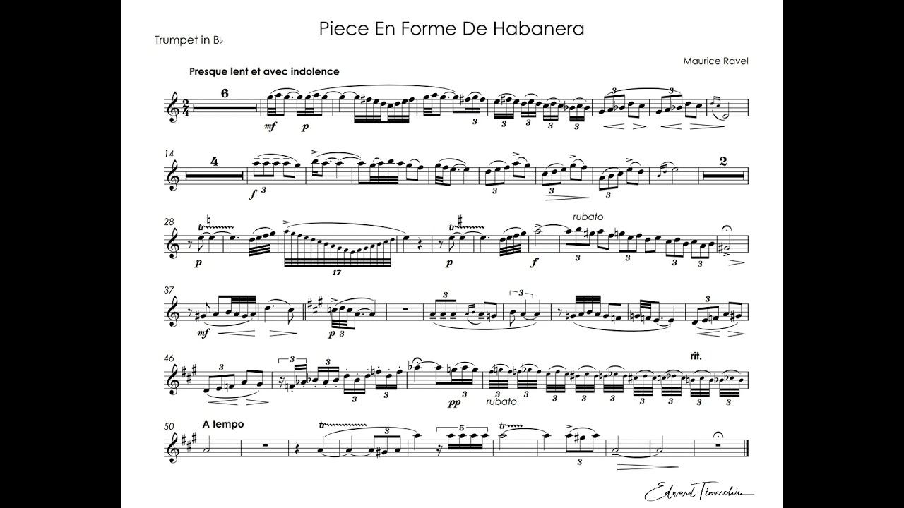 Ravel, Maurice - Pièce en forme de Habanera - Rafael Mendez trumpet