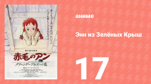 Энн из Зелёных Крыш 17 серия (аниме-сериал, 1979)