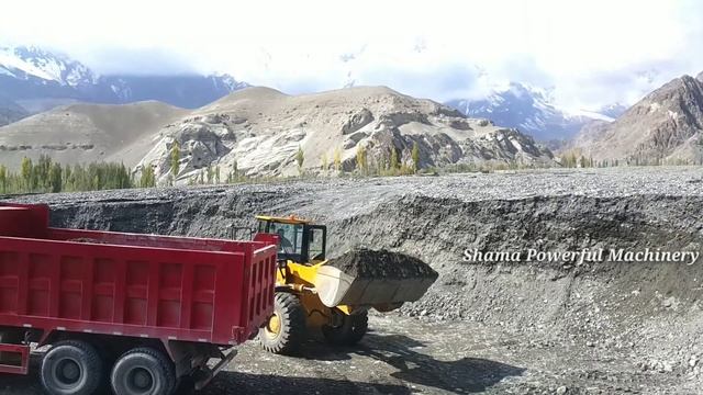 New SEM 660D Wheel Loader Loading Sinotruk Howo336 On Skardu Road.