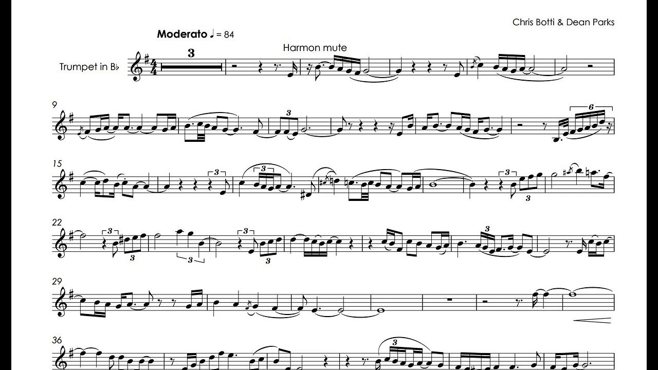 Venice - Chris Botti transcribed trumpet solo