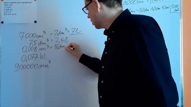 ZAMIANA JEDNOSTEK OBJĘTOŚCI. EGZAMIN 8-KLASISTY Z MATEMATYKI [ZAD. 69] смотреть онлайн