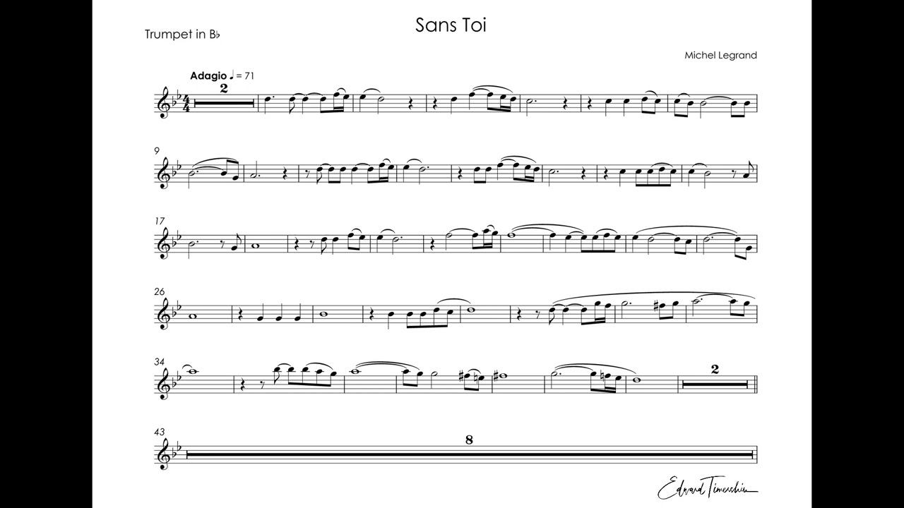 Legrand, Michel – Sans Toi (Without you) - Hakan Hardenberger trumpet смотреть онлайн