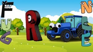 СИНИЙ ТРАКТОР ПО ПОЛЯМ БУКВЫ