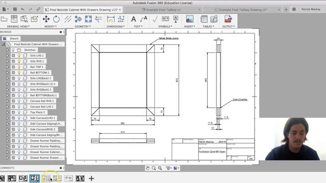 Fusion360: Communication of design, multiple views, hidden lines (step 8) смотреть онлайн