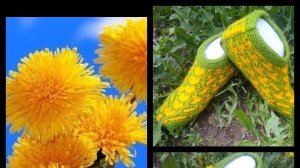 21. МК#  Вяжем яркие следочки# с веерами# на двух спицах без швов # "Одуванчики" #