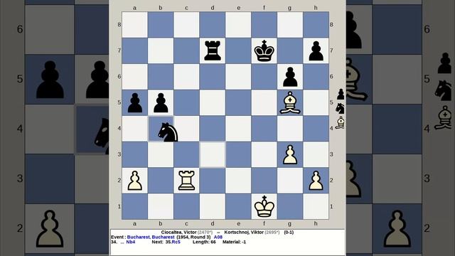 Ciocaltea, Victor vs Kortschnoj, Viktor | Bucharest Chess 1954, Romania смотреть онлайн