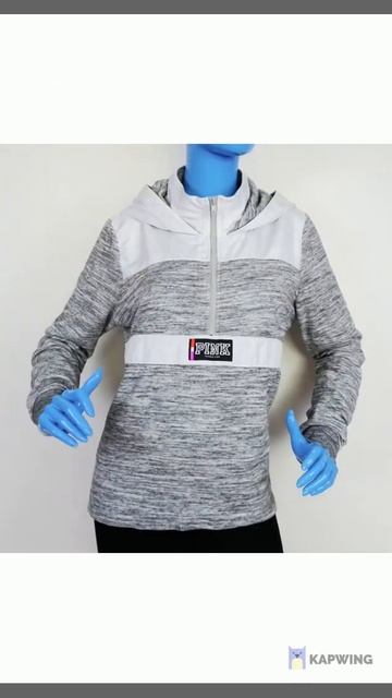 Victoria’s Secret PINK Heather Gray Logo Sweatshirt Hoodie M 8 10 1/4 Zip Campus смотреть онлайн