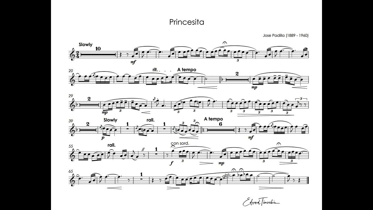 Padilla, Jose - Princesita - Rafael Mendez trumpet Bb