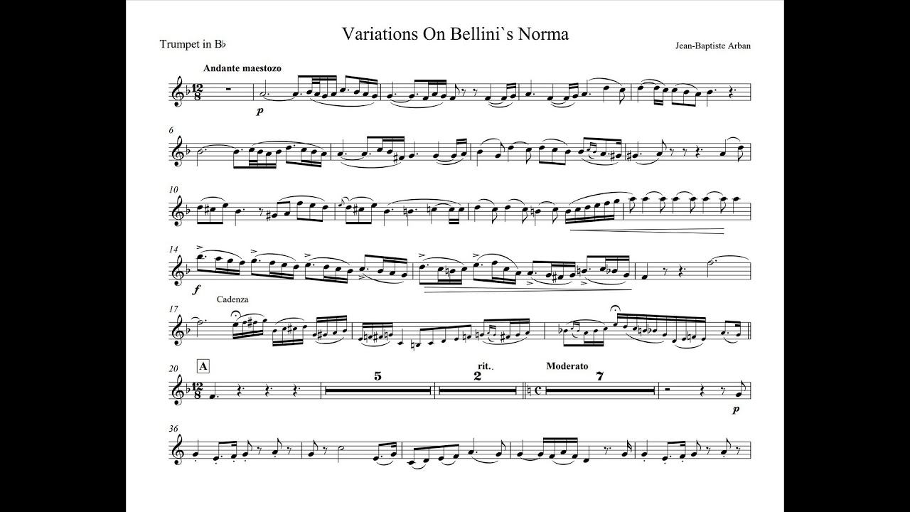 Arban, Jean - Baptiste - Variations Norma Bellini -  Charles Gates - cornet