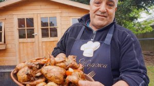 Перепелки с шампиньонами в казане на костре. Рецепт от Жоржа