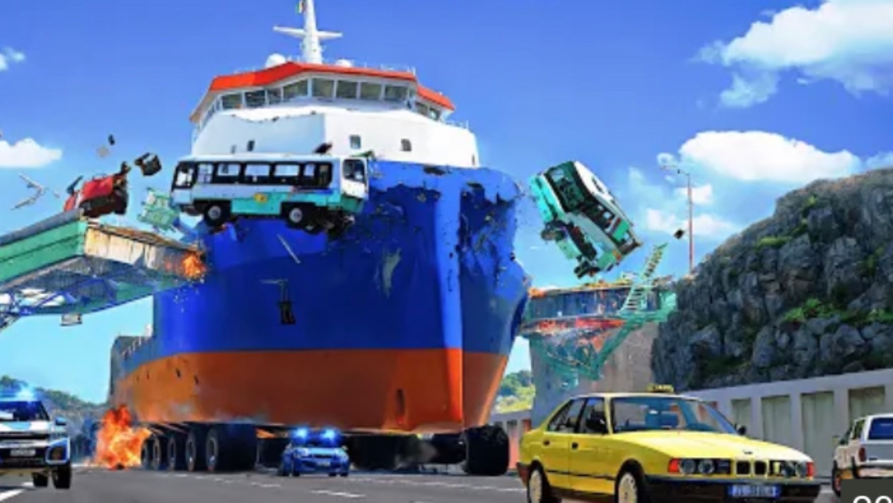 Колоссальная погоня │ Эпическая погоня дорожной полиции - Beamng.drive