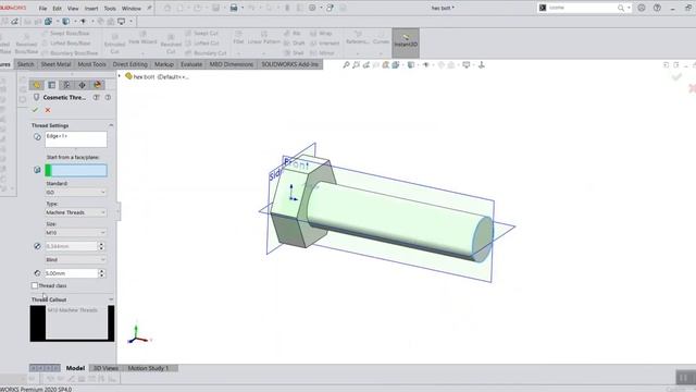 3D modeling of the Hex Bolt смотреть онлайн