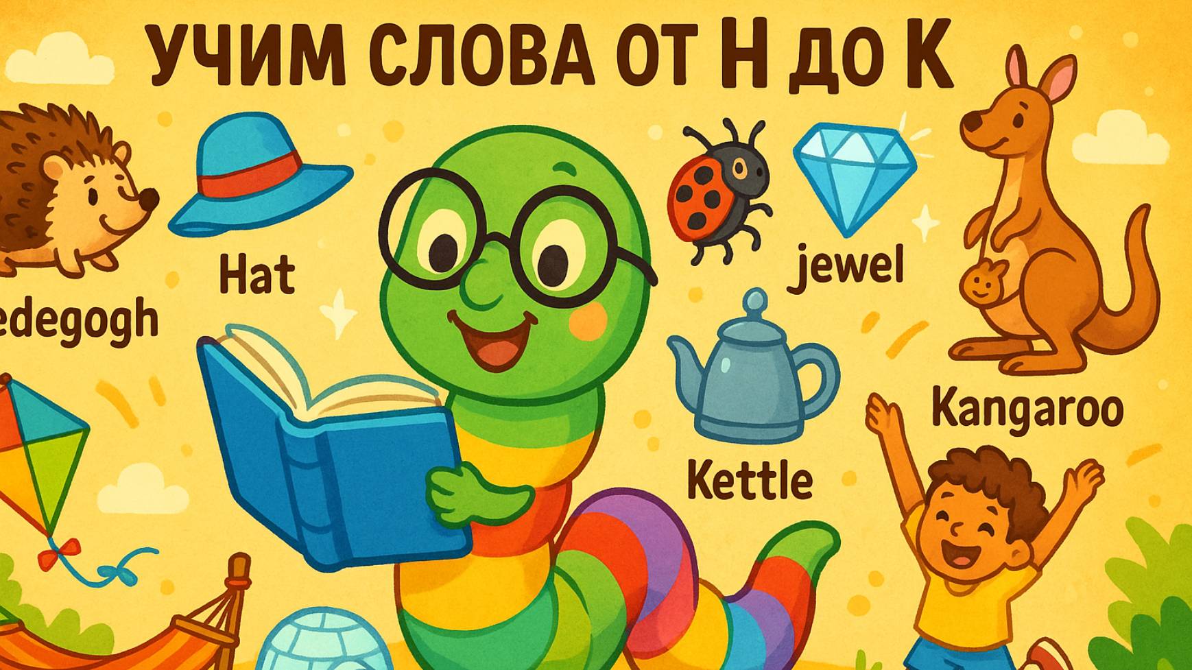 Учим слова от H до K с помощью "Червячка 🐛📚 смотреть онлайн