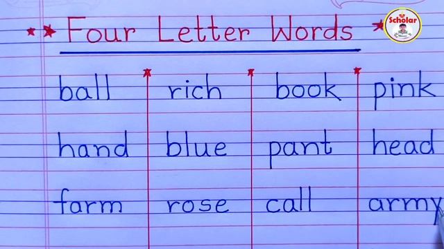 Four letter words in English |4 letter words in English phonics| Four letter words in English смотреть онлайн