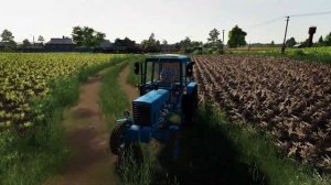 Farming simulator 2019 пашем поле под картофель МТЗ - 80
