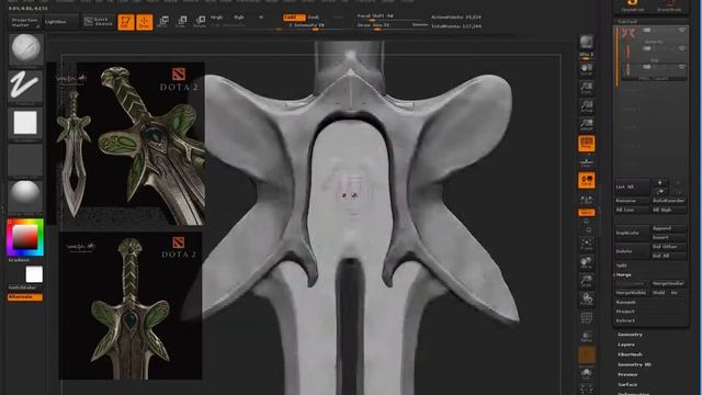 Zbrush - DOTA2 Butterfly Sword Speedsculpting смотреть онлайн