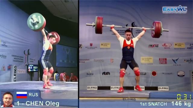 ЧЕ 2013 в Тиране в/к 69 кг, О.Чен рывок 1п.