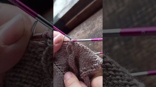 Вязание жгута/косы с наклоном вправо и влево