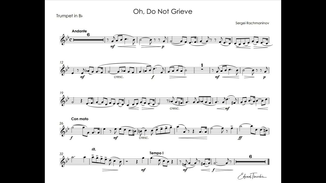 Rachmaninov, Sergei - Oh, do not grieve - Sergei Nakaryakov trumpet Bb смотреть онлайн