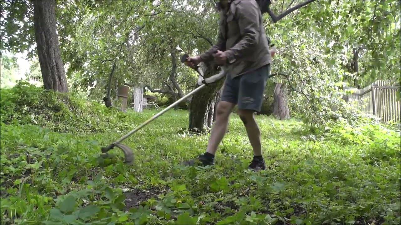 Кошу Траву бензиновым триммером HUTER GGT-553TA смотреть онлайн