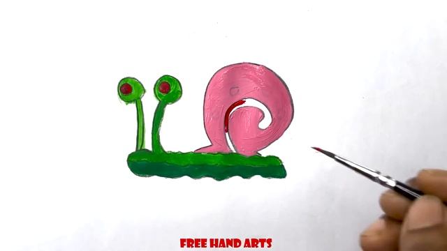 How to draw a snail | Simple Drawing | free hand arts 16 смотреть онлайн