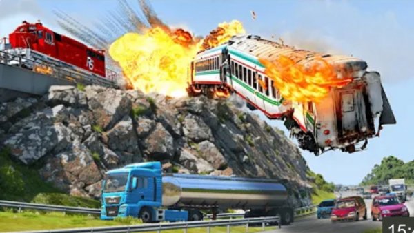 Поезд в ад │ Эпическая погоня за поездом и крушение - Beamng.drive