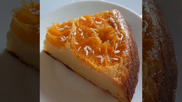 Творожный пудинг с мандаринами.