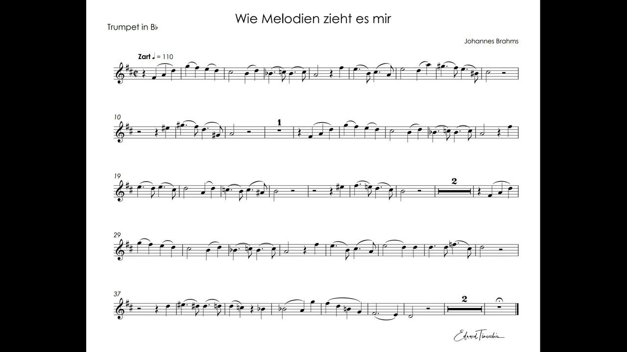 Brahms - Wie Melodien zieht es mir - Sergei Nakariakov trumpet Bb смотреть онлайн