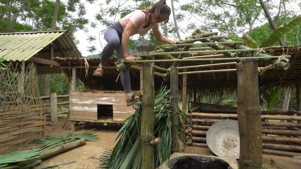 Дорис 45. Дорис строит крышу над печкой во дворе и выгребную яму для навоза у загона со свинками смотреть онлайн