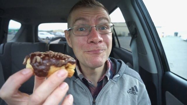 NEW! TIM HORTONS KIT KAT CARAMEL FILLED DONUT!! DRIVE THRU TASTE AND REVIEW!!
