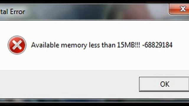 [Fix] Available memory less than 15mb!!! -68829184 смотреть онлайн