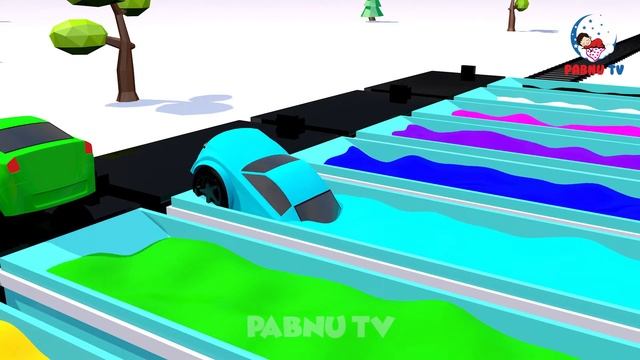 Learn Colors With Cars In English | Learn Colours | Colorful Cars | Pabnu TV