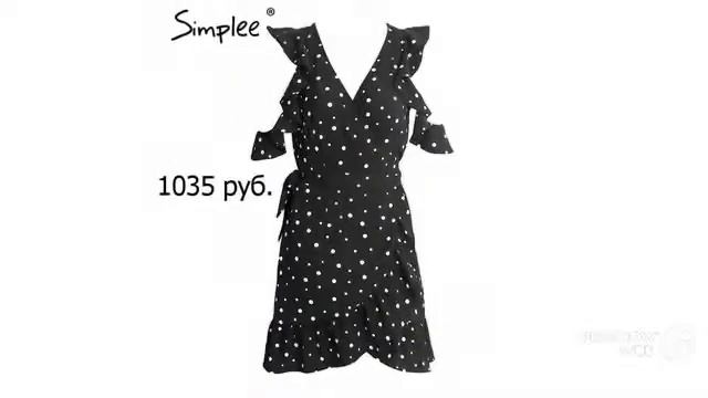 Одежда с Aliexpress - Красивое короткое женское платье в горошек с открытыми плечами смотреть онлайн