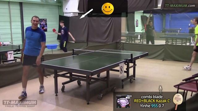Long Pips YINHE (Milkyway) 955 0.7 Mm Test - BH Chopping (defence) Against Topspin