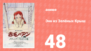 Энн из Зелёных Крыш 48 серия (аниме-сериал, 1979)