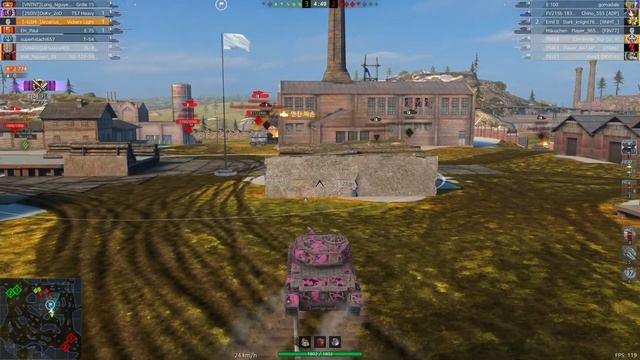 WoT Blitz Vickers Light 6.0k Dmg 5kills 1vs2 Aced