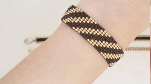 Как сделать  браслет  из бисера без использования ткацкого станка. Уроки по бисероплетению.