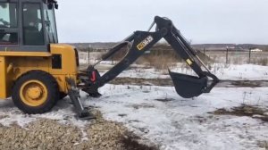 Работа экскаваторным ковшом xcmg wz30-25