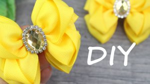 Солнечный бант из лент сделанный хитрым способом. Красивые аксессуары для волос