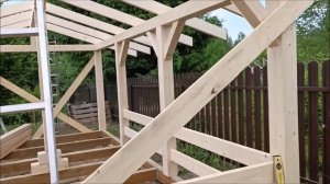 СТРОЙКА БЕСЕДКА СВОИМИ РУКАМИ С ХОЗ.БЛОКОМ 6 на 3 метра