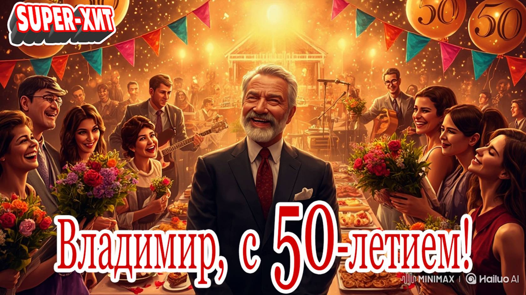 Владимир с 50-летием! (песня на заказ - Музыкальный Апельсин) смотреть онлайн